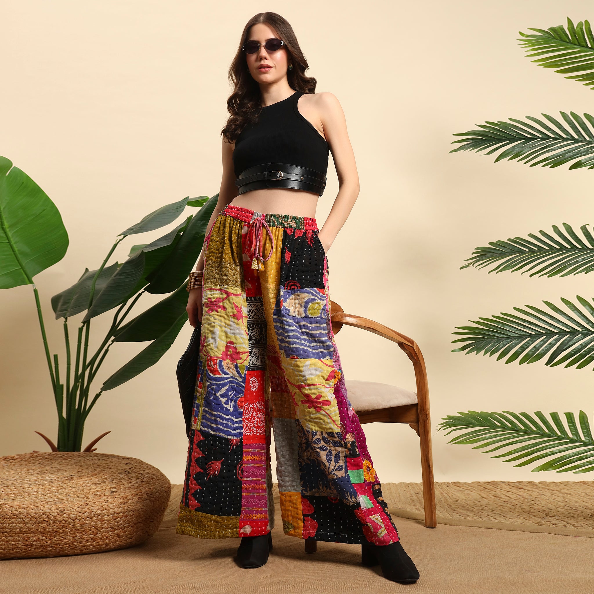 Handmade Cotton Vintage Patchwork Kantha Pants