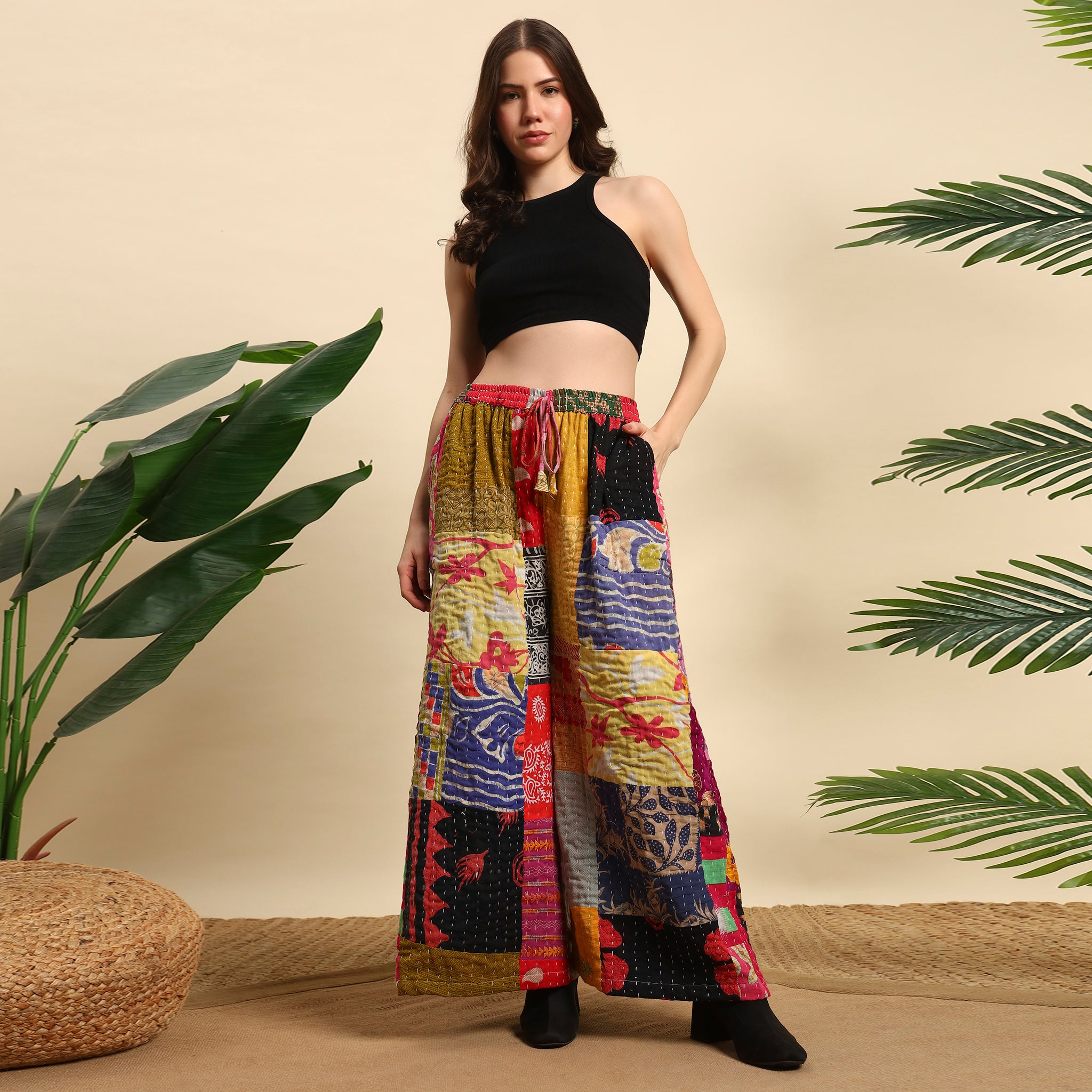 Handmade Cotton Vintage Patchwork Kantha Pants