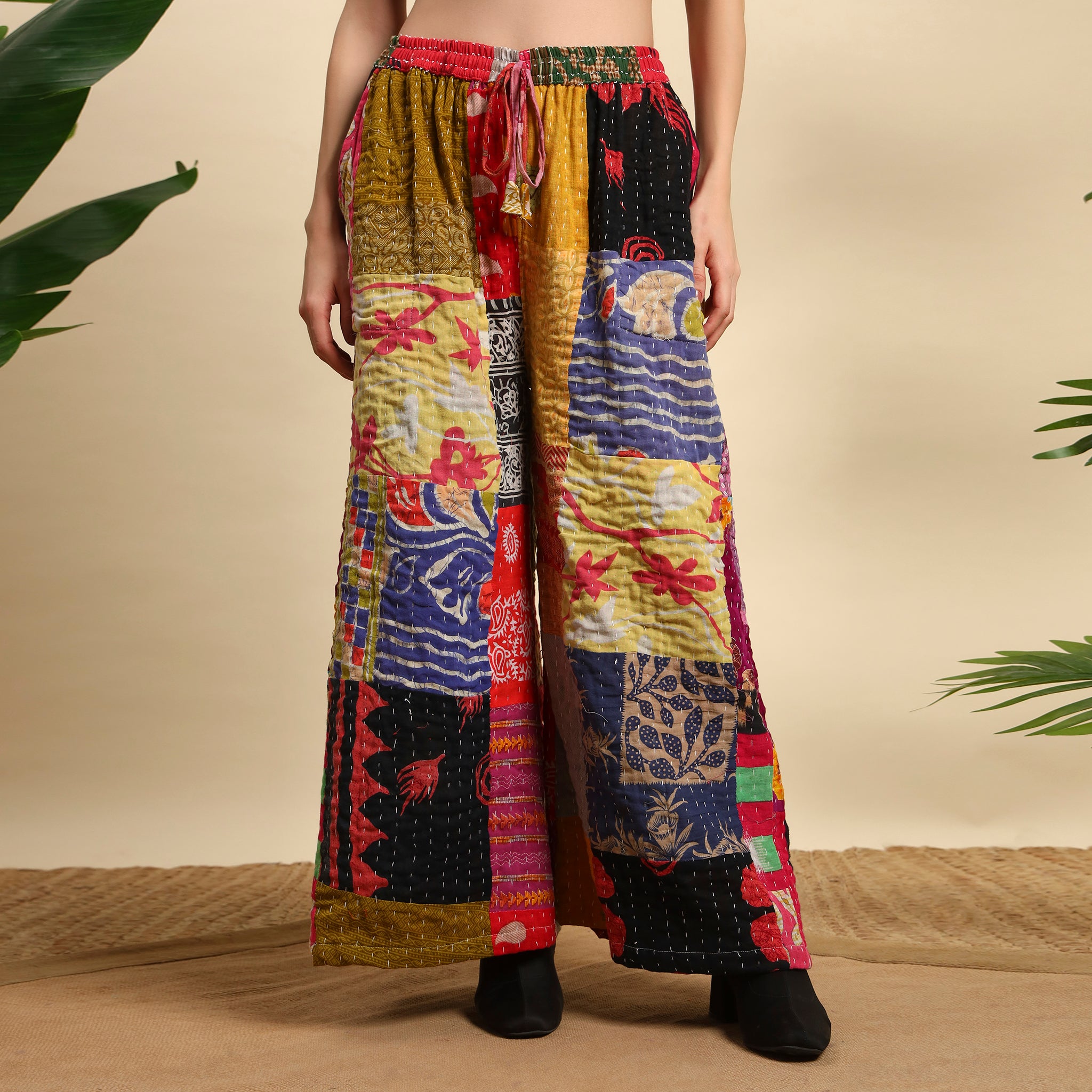 Handmade Cotton Vintage Patchwork Kantha Pants