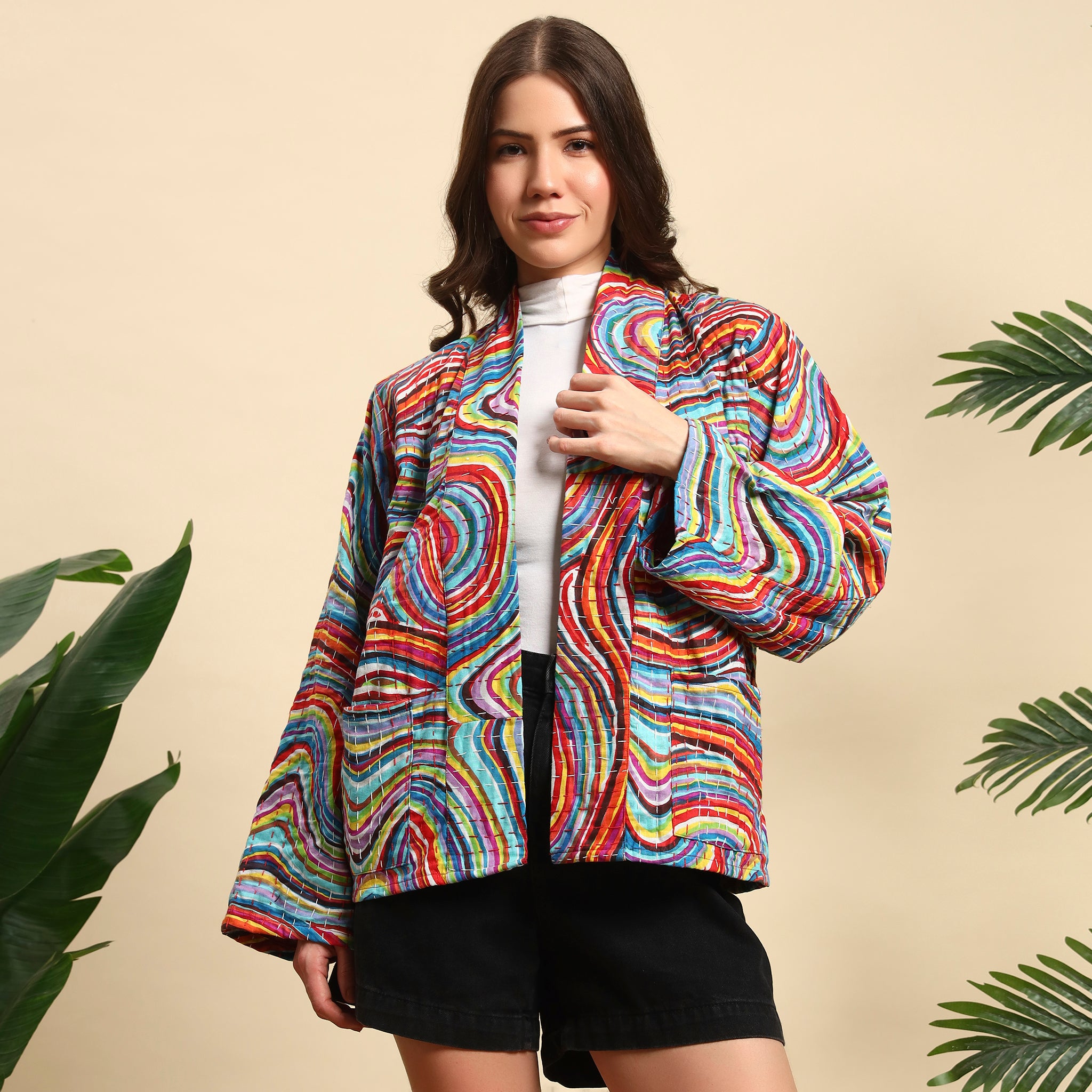 Rainbow Kantha Jacket