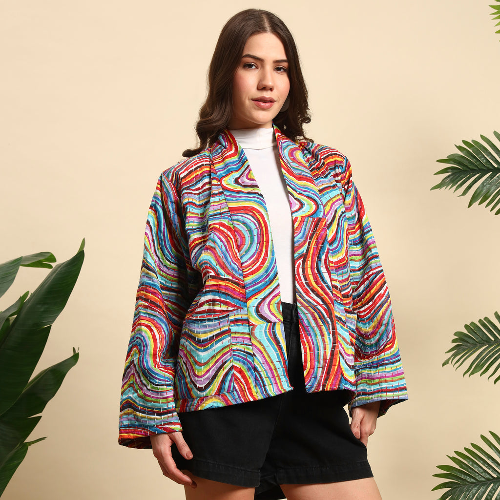 Rainbow Kantha Jacket