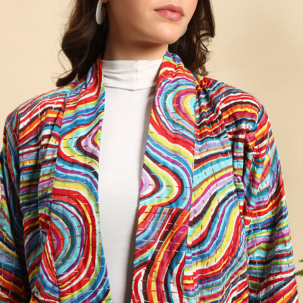 Rainbow Kantha Jacket