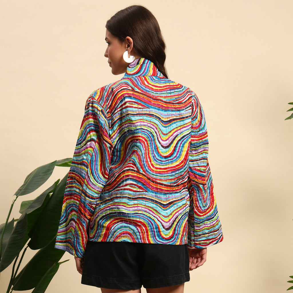 Rainbow Kantha Jacket
