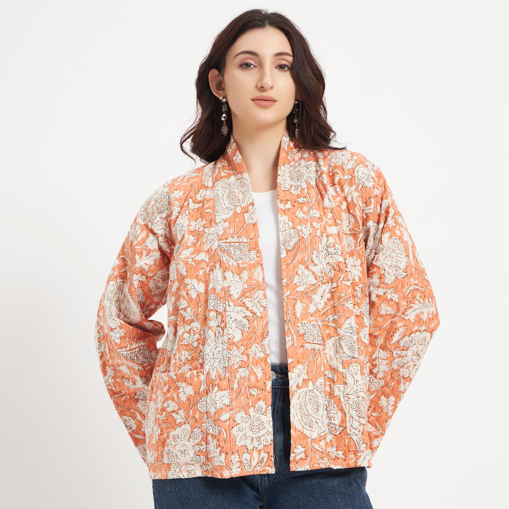 Cotton Printed Kantha Jacket