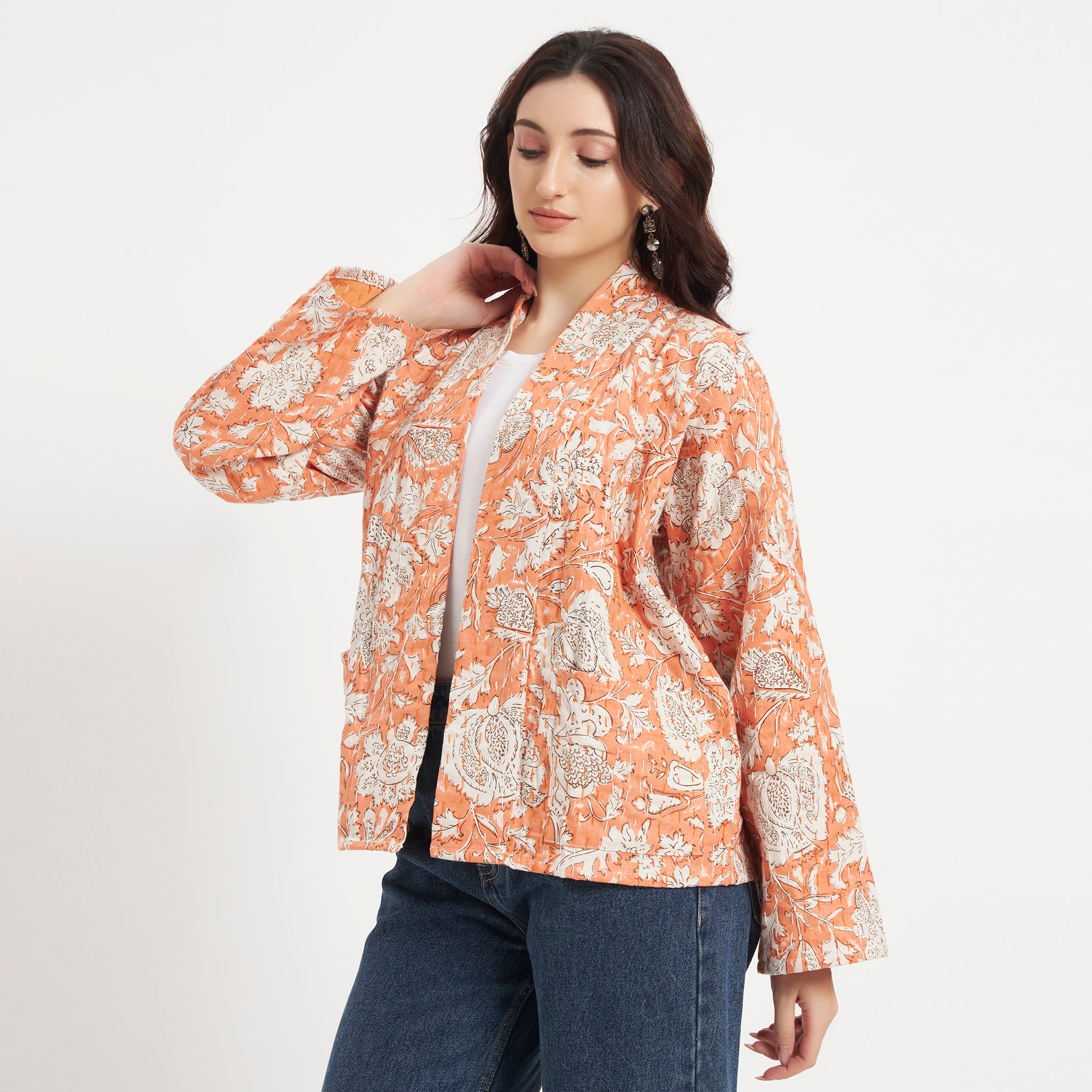 Cotton Printed Kantha Jacket
