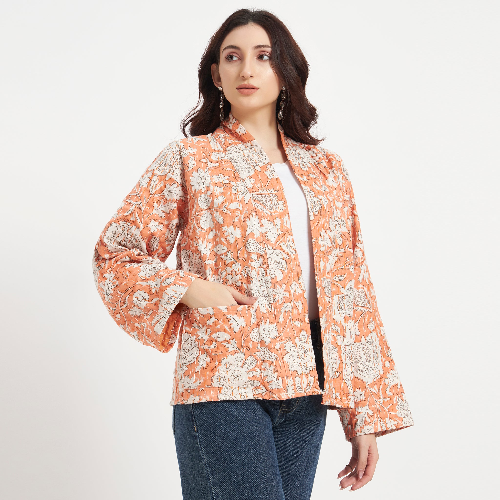 Cotton Printed Kantha Jacket