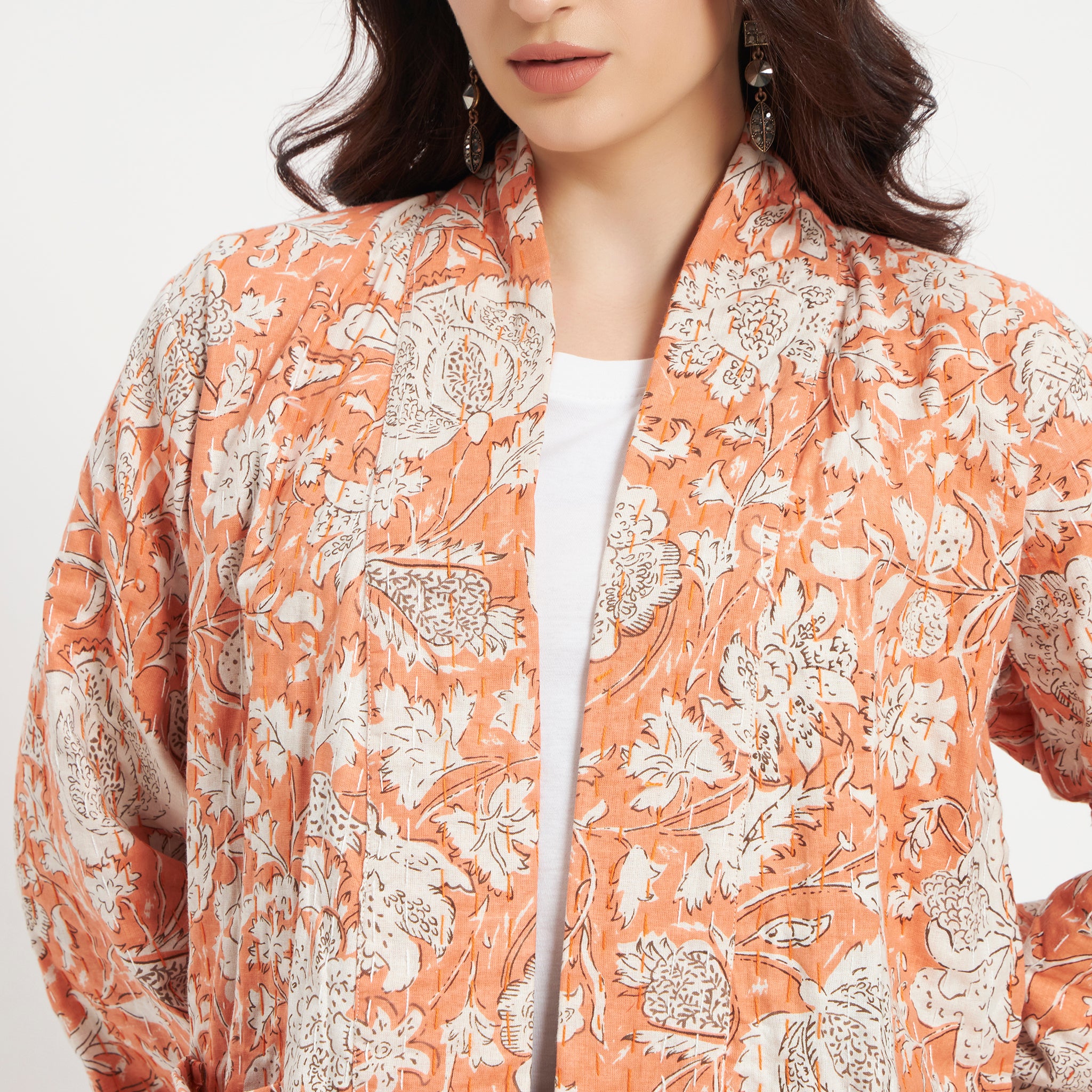Cotton Printed Kantha Jacket
