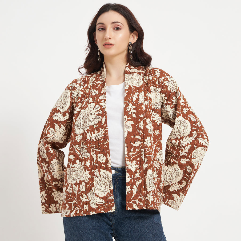 Cotton Printed Kantha Jacket