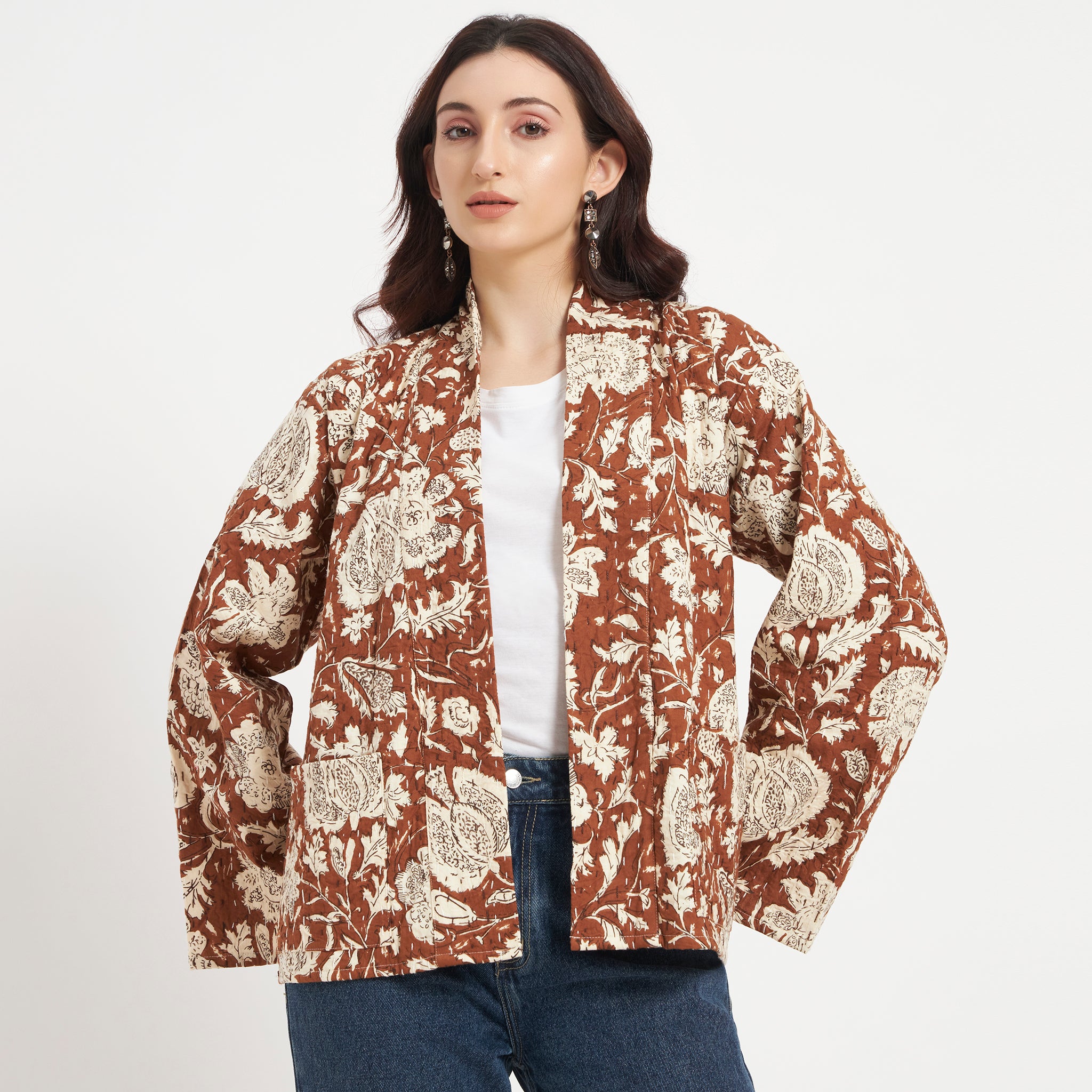 Cotton Printed Kantha Jacket