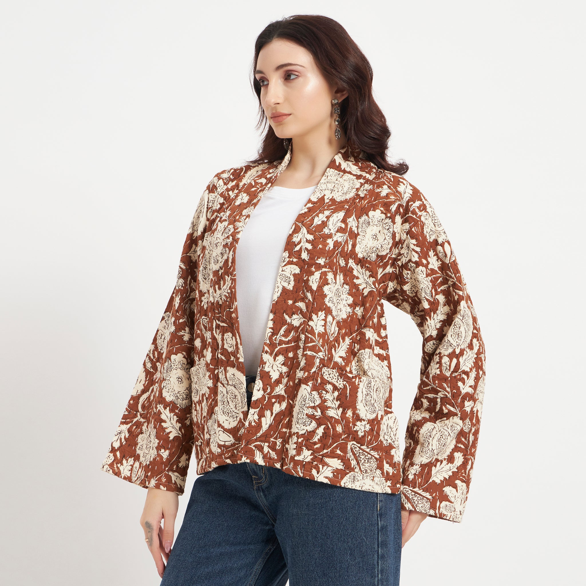 Cotton Printed Kantha Jacket