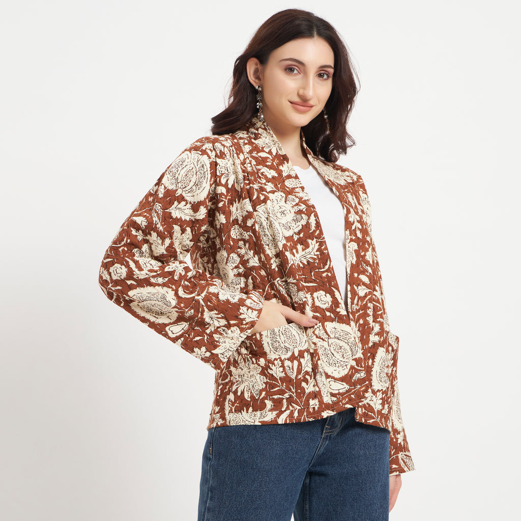 Cotton Printed Kantha Jacket