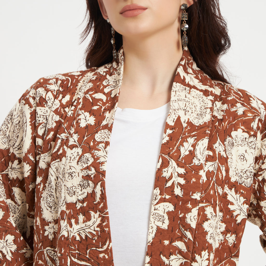 Cotton Printed Kantha Jacket